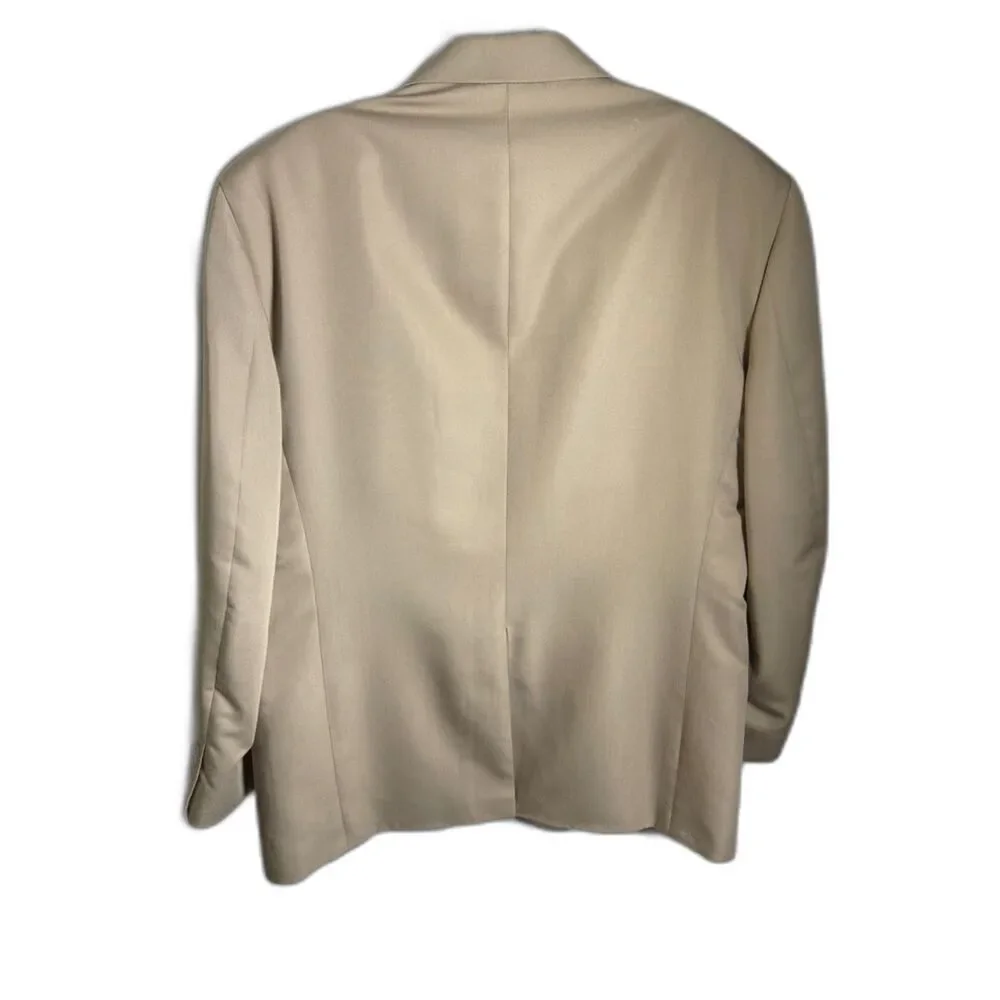 Vintage Towncraft Men’s Tan 2-Piece Suit W36 Pleated Pants Two-Button Blazer
